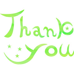 Illustration of a beautiful watercolor patterned “Thank you!” icon image