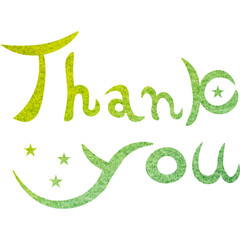 Illustration of a beautiful watercolor patterned “Thank you!” icon image