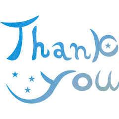 Illustration of a beautiful watercolor patterned “Thank you!” icon image