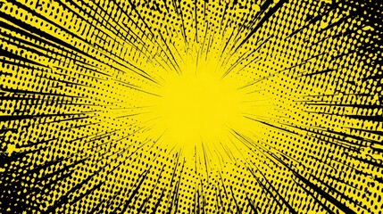 Abstract Yellow And Black Radial Pattern