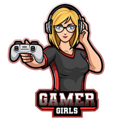 The gamers girls mascot logo