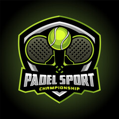 Two padel sport emblem logo design