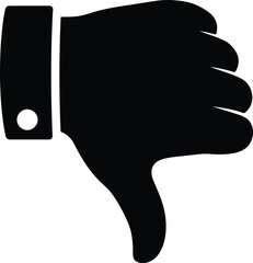 Negative feedback hand gesture thumbs down symbol icon silhouette dislike approval rejection failure disappointment bad review opposition vector