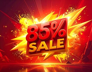 Red and gold 85% sale graphic
