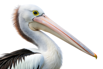 Australian Pelican Profile cutout png isolated on a transparent background