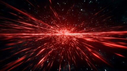 Fototapeta premium Red Star Explosion in Space