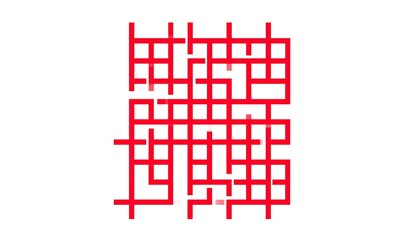 Red grid pattern on white background