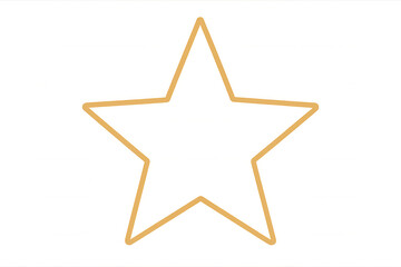 Obraz premium Outline star icon in yellow, representing quality, rating, favorite, review, success, and achievement on a transparent background