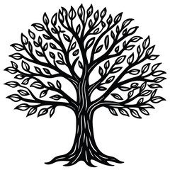 Obraz premium hand drawn doodle tree sketch clipart on white bac.eps