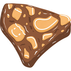 Christmas Chocolate Bark With Gingerbread Cookie Clipart, Xmas Treat Illustration 