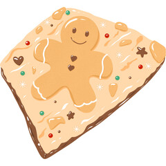 Christmas Gingerbread Bark Cookie Clipart, Xmas Treat Illustration 