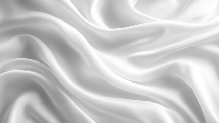 Obraz premium Minimal abstract background of soft white fabric waves with smooth flowing texture. Elegant, clean, and modern surface design ideal for presentations, luxury themes, or product mockups.