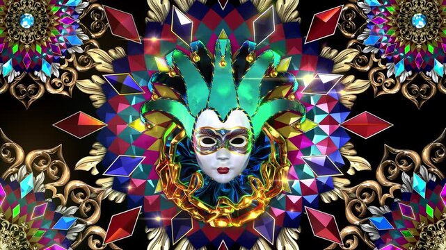 Carnival Mask Animation Video Background - Powered by Adobe