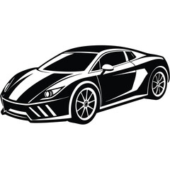 Naklejka premium sports car with sleek design clipart on white back.eps