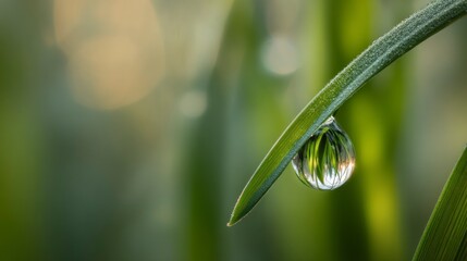 Dewdrop on grass blade