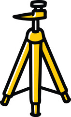 tripod stand silhouette icon vector isolated on wh.eps