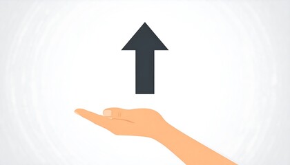 Naklejka premium Hand offering an upward arrow