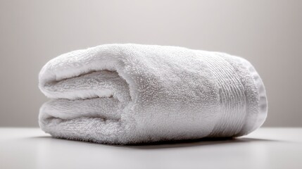 Folded white plush towel