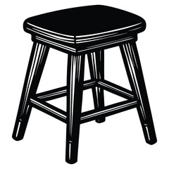 wooden stool vector illustration on white backgrou.eps