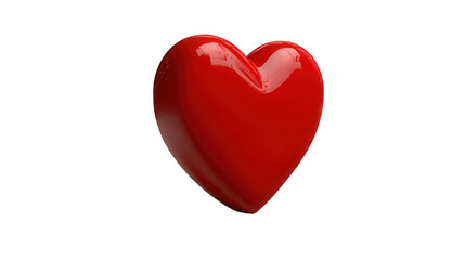 Glossy Red Heart Shape 3D Rendering