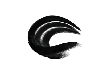 Abstract Gray Swirl Design Element on Black Background