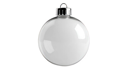 Obraz premium White Glossy Christmas Ornament on Transparent Background