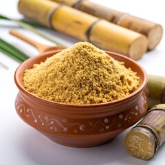 Sugarcane powder in a bowl