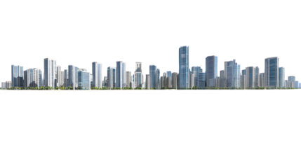 Modern City Skyline Panorama at Daytime