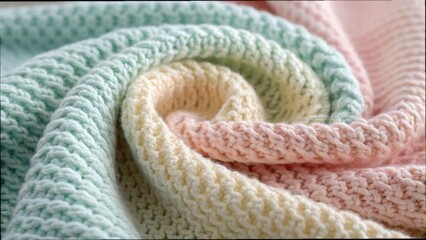 Fototapeta premium Soft Fabric Made from Recycled Yarns in Pastel Colors for Crafts