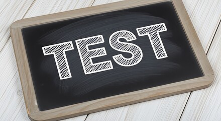 Get ready to ace your exams with this chalkboard test message, perfect for education, training, and skill assessment concepts
