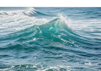 Ocean waves crashing on a sunny day with blue water