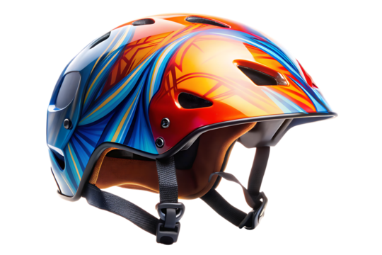 Colorful B M X Helmet cutout png isolated on a transparent background