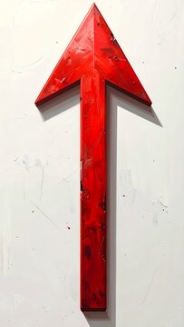 Red arrow on white background