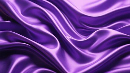 Obraz premium Abstract flowing purple silk texture with elegant waves and soft highlights perfect for luxurious backgrounds