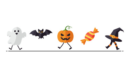 Dynamic Halloween Icon Parade: Engaging Professional Visuals for Seasonal Marketing & Corporate Events