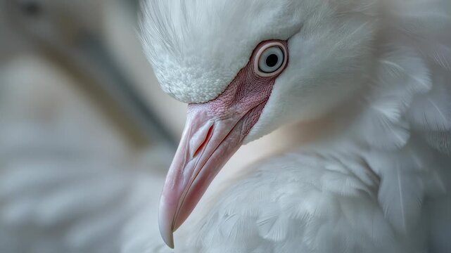 Captivating Close-Up of a Stunning White Ibis Bird: A Study in Detail and Texture