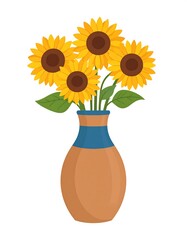 Sunflower bouquet in vase