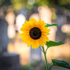 Sunflower in a cemetery