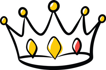 cute crown with candy jewel decorations on white b.eps
