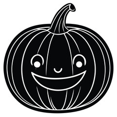 cute cartoon pumpkin with smiling face clipart on .eps