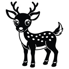 cute baby reindeer cartoon vector on white backgro.eps