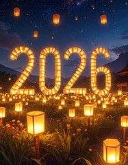 Glowing Lanterns Illuminate the Year 2026 Celebration.