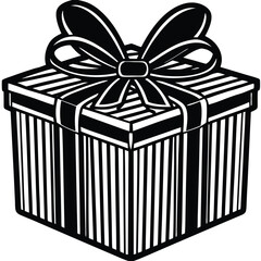 christmas gift box with bow cartoon clipart on whi.eps
