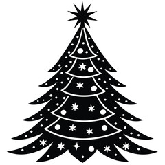 christmas tree with rainbow lights illustration on.eps