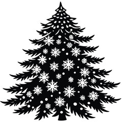 christmas tree with snow covered branches clipart  (1).eps
