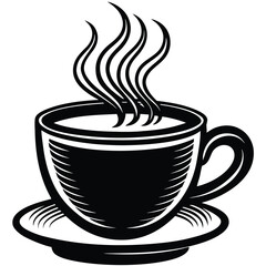 coffee cup with steam vector illustration on white (1).eps