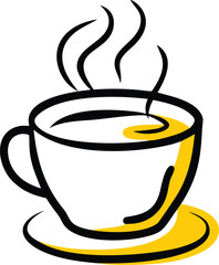 coffee cup with steam vector illustration on white.eps