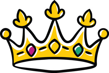 crown with rainbow gem decorations on white backgr.eps