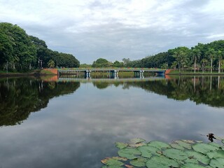 beautiful view of the lake and sky in the afternoon