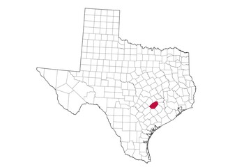  Location Of Fayette County in Texas Map, USA
